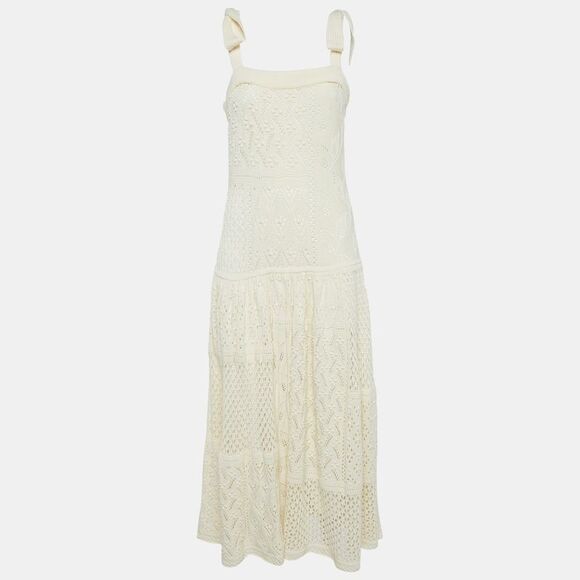 Zimmermann Dresses & Skirts - Zimmermann Cream Anneke Patchwork Knit Midi Dress S